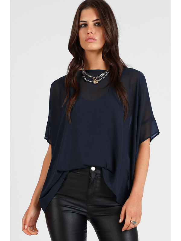 Storm Relaxed Sheer Short Sleeve Top 