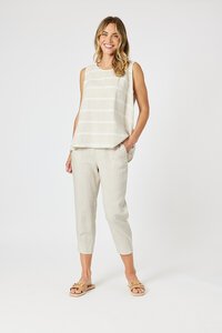 Gordon Smith Sarah Jersey Waist Linen Pant 