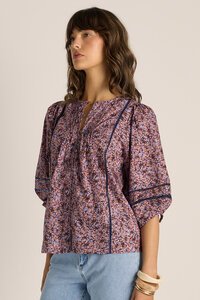 Fate + Becker Alaia Print Lace Blouse