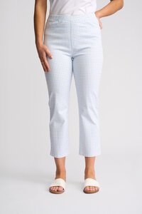 Vassalli Sierra 7/8 Slim Denim Pull On Pant - Gingham