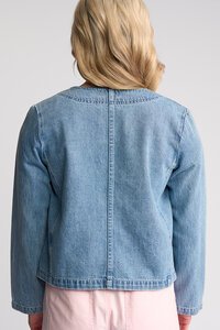 Vassalli Cable Collarless Denim Jacket