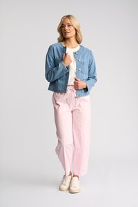 Vassalli Cable Collarless Denim Jacket