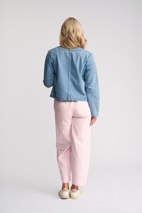 Vassalli Cable Collarless Denim Jacket