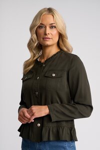 Vassalli Sawyer Frill Hem Button Jacket