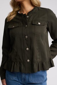 Vassalli Sawyer Frill Hem Button Jacket