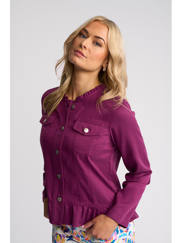 Vassalli Sawyer Frill Hem Button Jacket