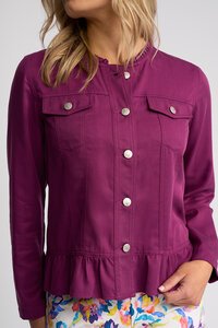 Vassalli Sawyer Frill Hem Button Jacket