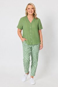 Gordon Smith Audrey Ruffle Detail Linen Top