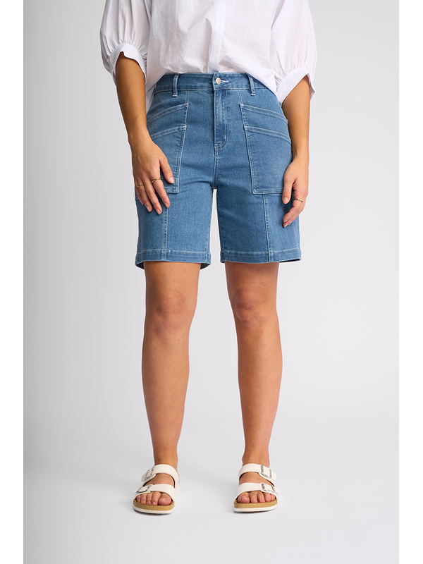 Vassalli Raven Double Pocket Denim Short - Blue Hue