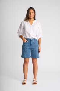 Vassalli Raven Double Pocket Denim Short - Blue Hue
