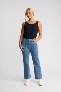 Vassalli Villa Straight Ankle Grazer Jean - Blue Hue