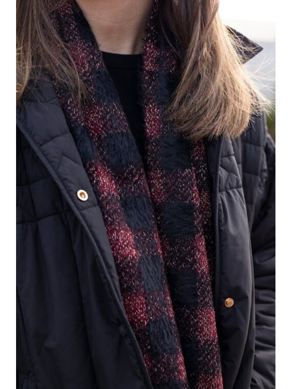 Antler Cabernet Check Scarf