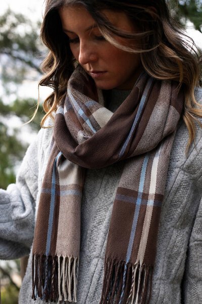 Antler Cocoa Check Scarf-hc-new-Hello Cyril.