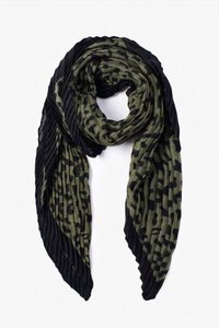 Antler Large Pleated Scarf Savannah Khaki 