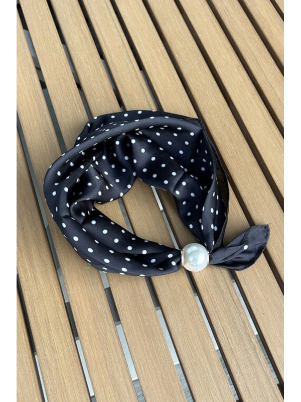 Antler Pearl Fasten Neck Tie Black Spot 