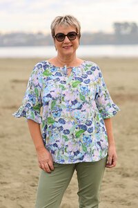 Glam Blue Floral Top