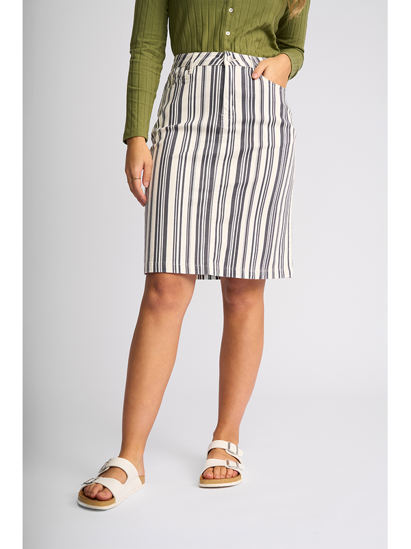 Vassalli Poppy Denim Skirt - Multi Stripe