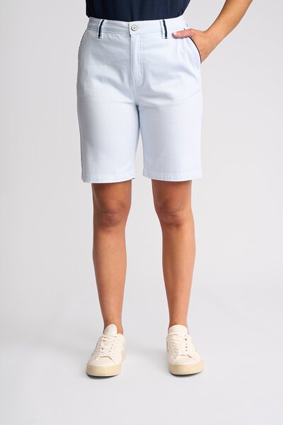 Vassalli Orion Slim Leg Stripe Short - Blue Stripe Denim-shop-by-style-Hello Cyril.