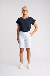 Vassalli Orion Slim Leg Stripe Short - Blue Stripe Denim