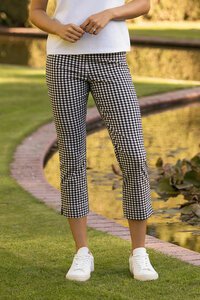 Vassalli Tint Slim 7-8 Back Elastic Pull On Pant- Gingham
