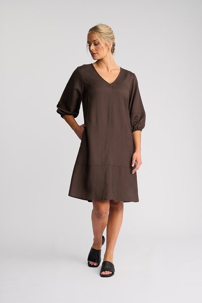Vassalli Newman Plain V Neck Dress-shop-by-style-Hello Cyril.
