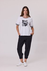 Democracy Stripe Trim T-Shirt
