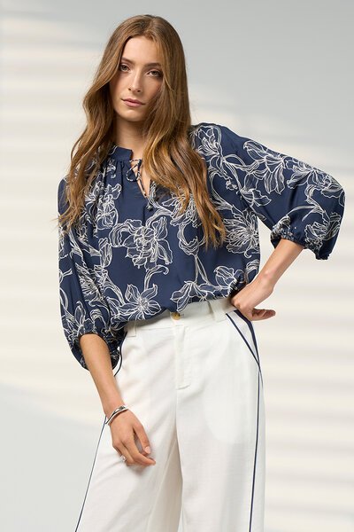 Madly Sweetly Blueprint Blouse-shop-by-style-Hello Cyril.