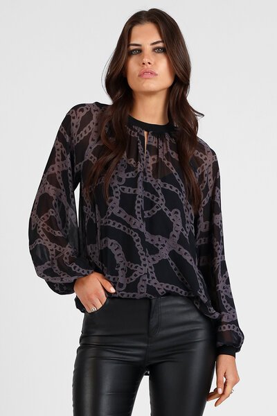Storm Chain Loop Print Top-hc-new-Hello Cyril.