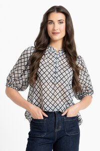 Leila + Luca Ink Check Nina Blouse