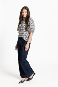 Leila + Luca Ink Check Nina Blouse