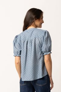 Seeking Lola Denim Shimmer Bonita Top