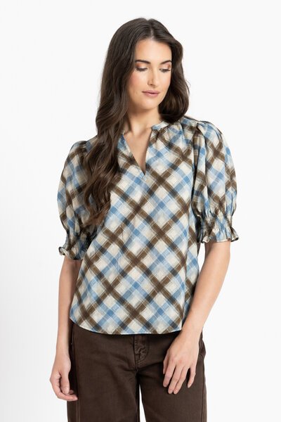 Seeking Lola Harmony Check Relaxed Butterfly Top-shop-by-style-Hello Cyril.