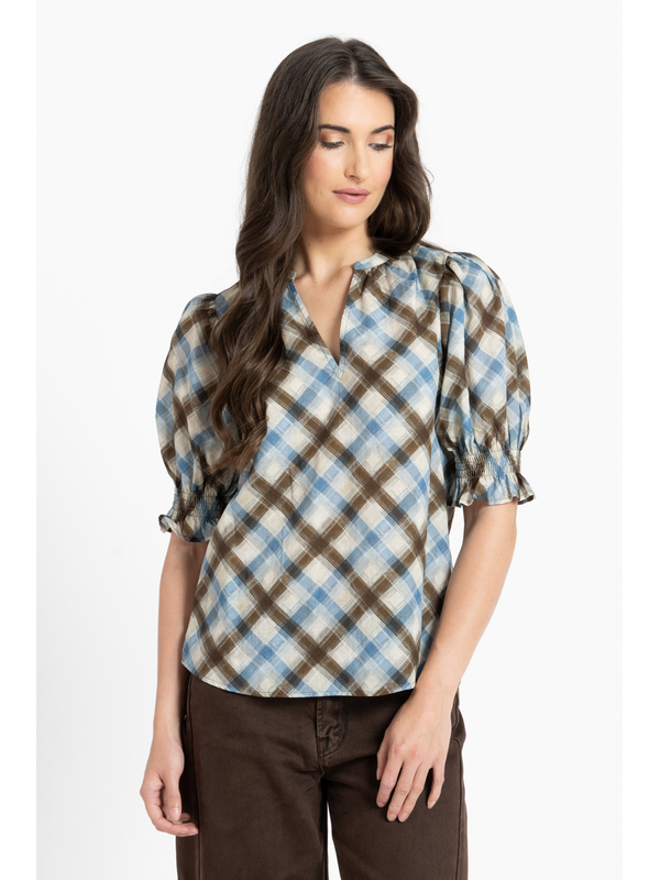 Seeking Lola Harmony Check Relaxed Butterfly Top