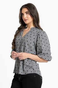 Seeking Lola Black Heart Graceful Top