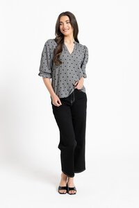 Seeking Lola Black Heart Graceful Top