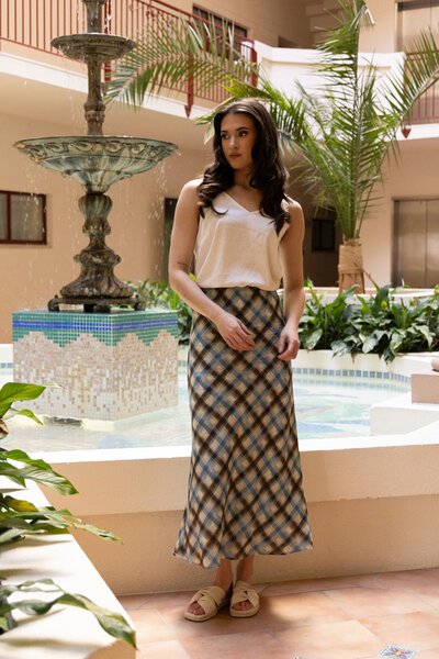 Seeking Lola Harmony Check Willow Skirt-shop-by-style-Hello Cyril.