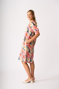 Foil Print Trim Time Dress
