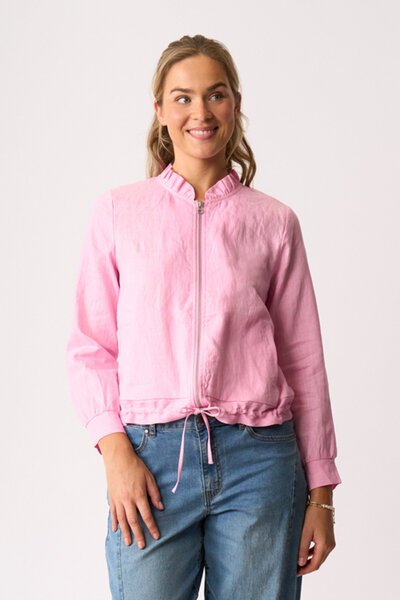 Foil Ruffle Neck Jacket-shop-by-style-Hello Cyril.