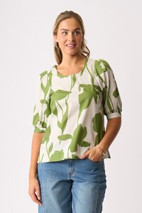 Foil Scoop Neck Swing Top