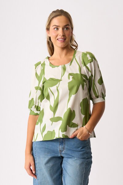 Foil Scoop Neck Swing Top-shop-by-style-Hello Cyril.