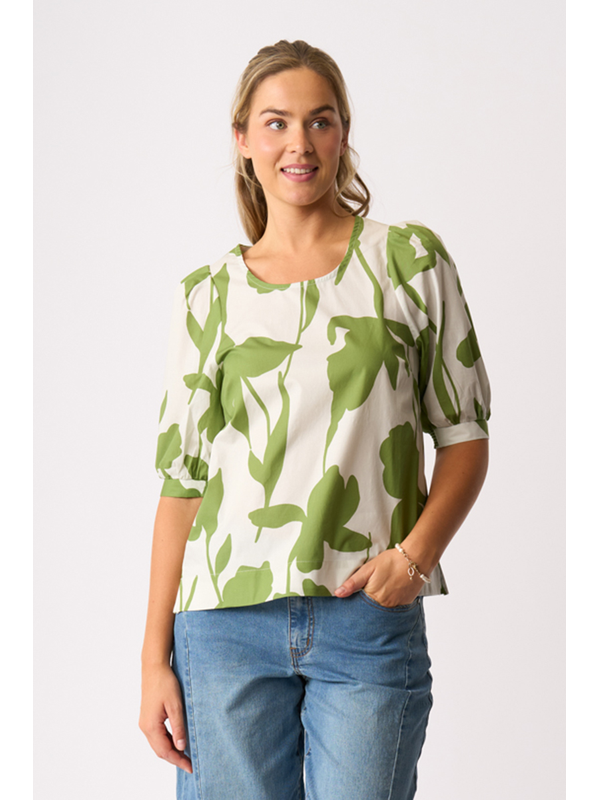 Foil Scoop Neck Swing Top