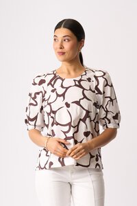 Foil Scoop Neck Swing Top