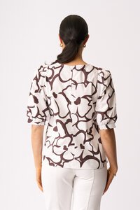 Foil Scoop Neck Swing Top