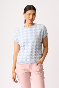 Foil Diamonds Drop Shoulder Top
