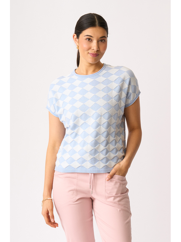 Foil Diamonds Drop Shoulder Top
