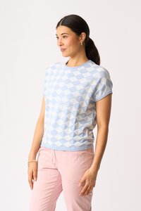 Foil Diamonds Drop Shoulder Top