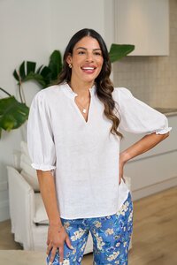 Foil Ruffle Up Top