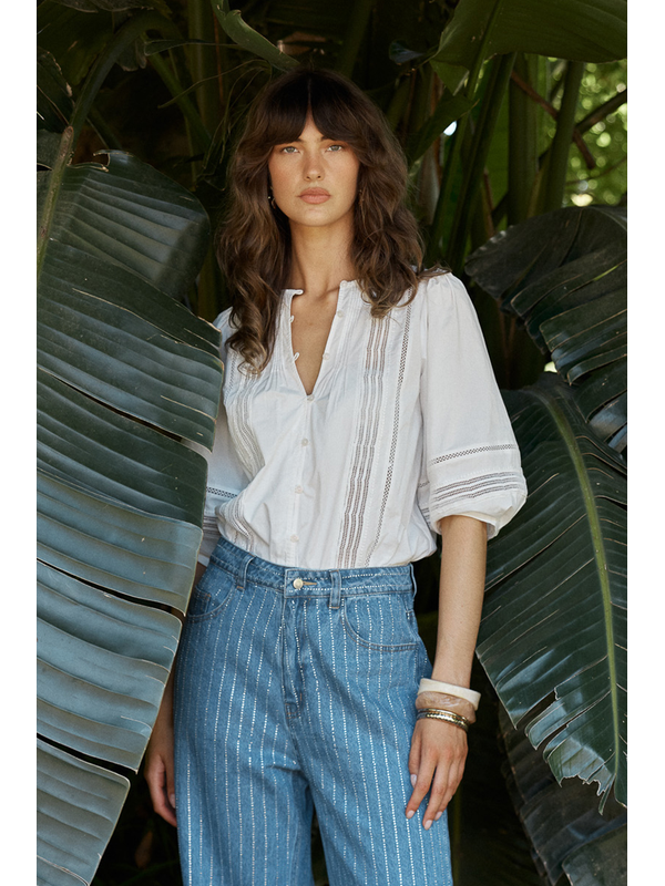 Fate + Becker Freya Lace Trim Blouse