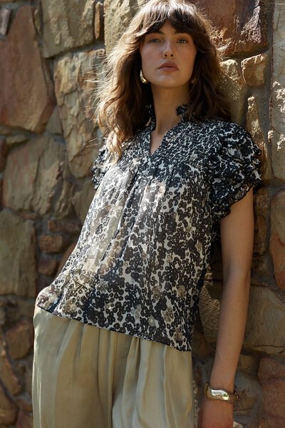 Fate + Becker Lara Frill Top-wakee-wide-leg-jeans---black-Hello Cyril.