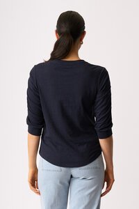 Foil Gathered Sleeve Top
